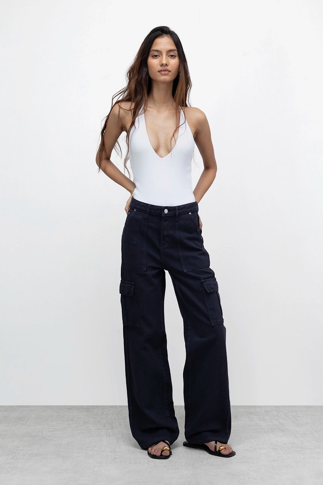 Charcoal Grey Cargo Denim