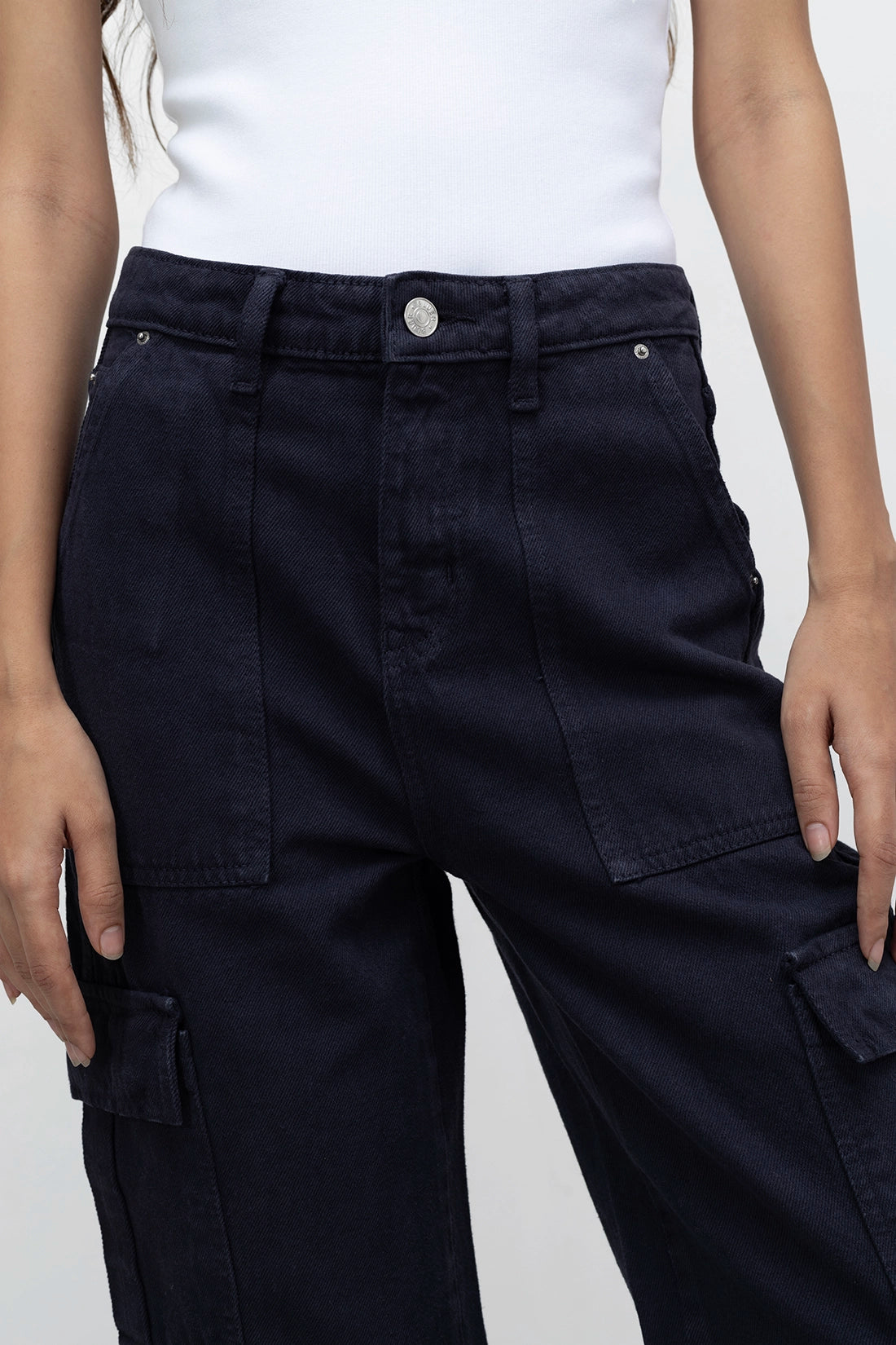 Charcoal Grey Cargo Denim