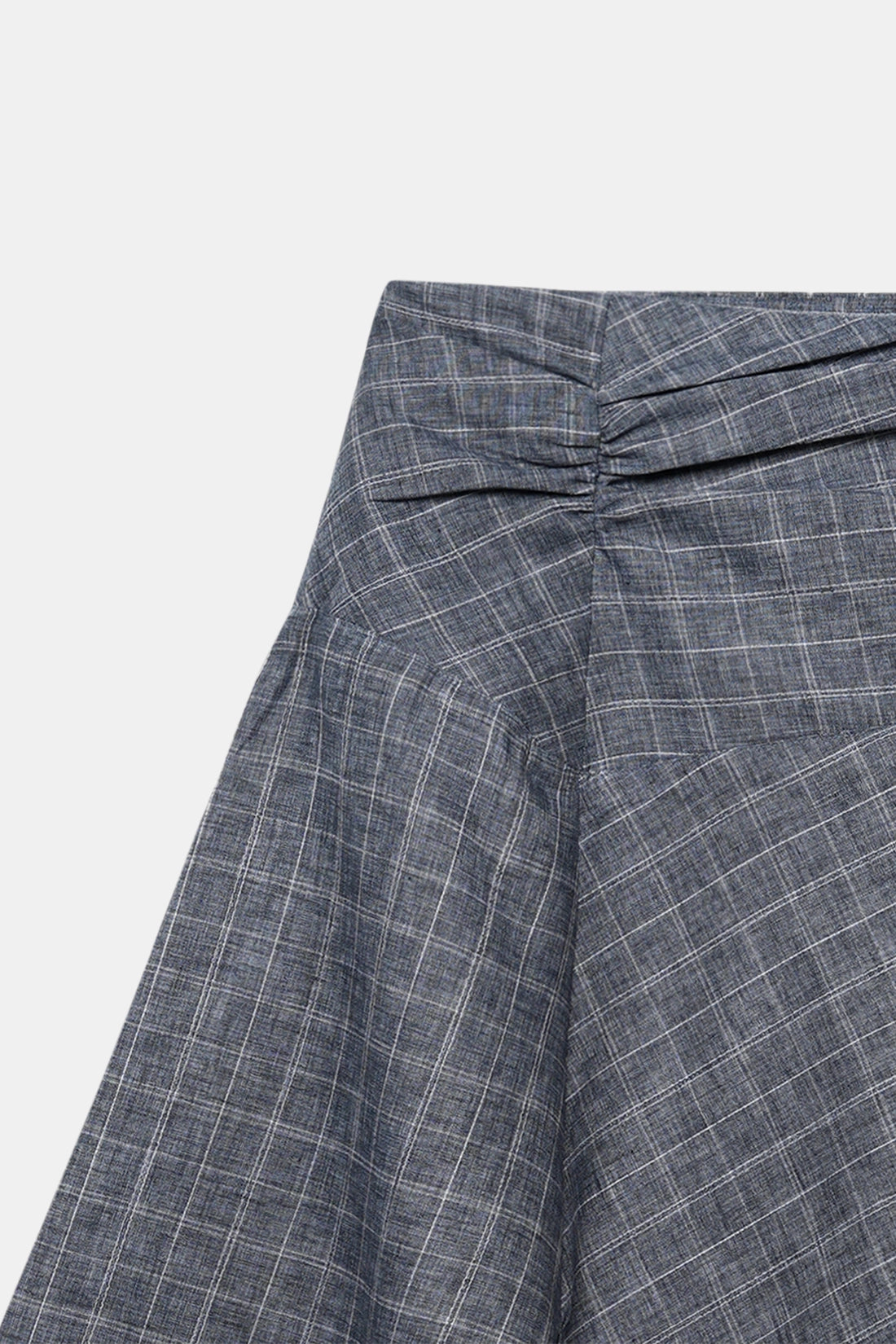 Asymmetric Checkered Slit Skirt