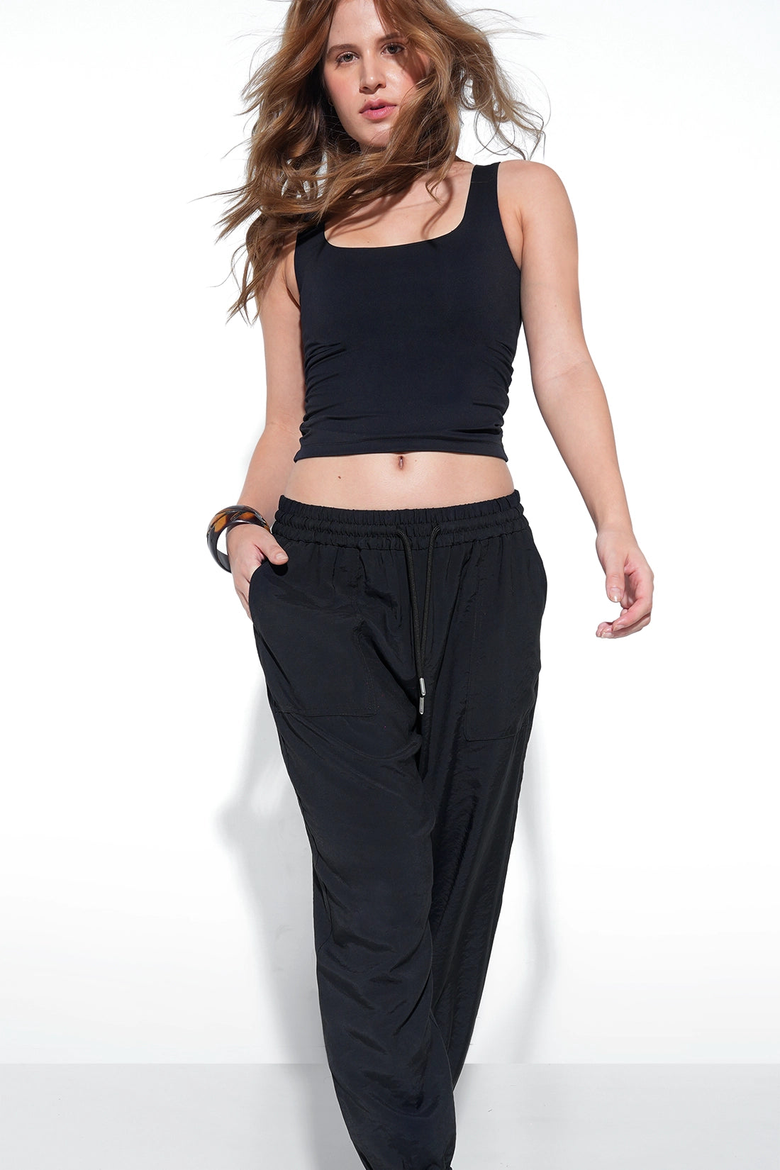 Black Polyamide Tank Top