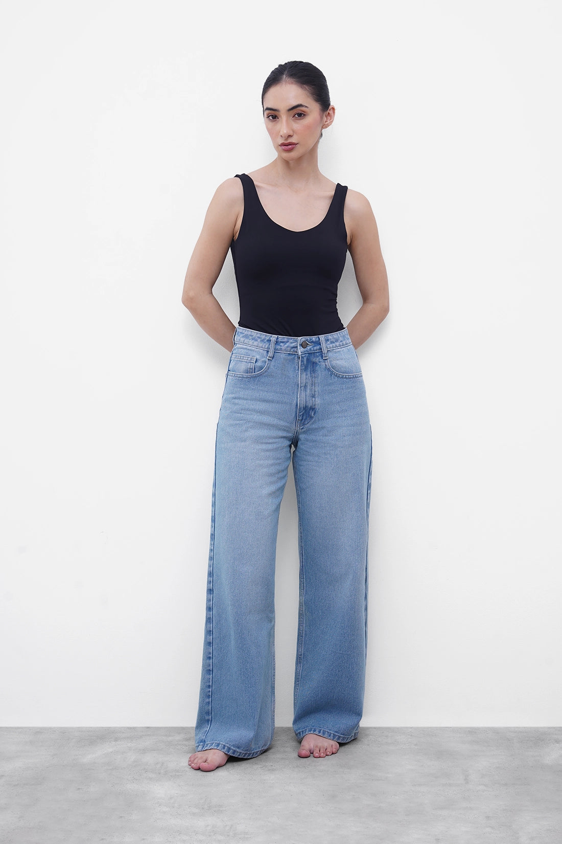 Black Deep-Back Polyamide Bodysuit