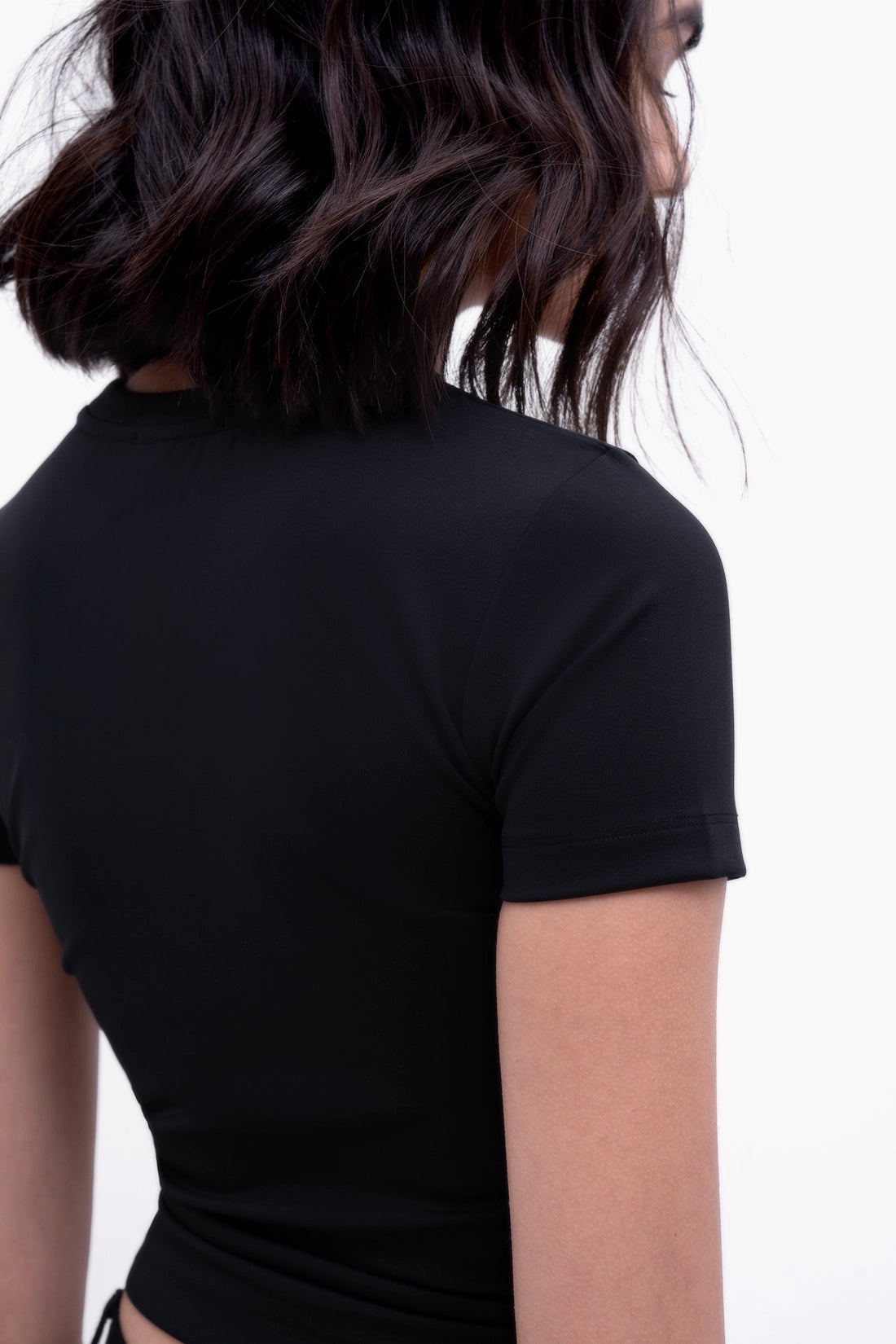 Black Polyamide Fitted T-Shirt