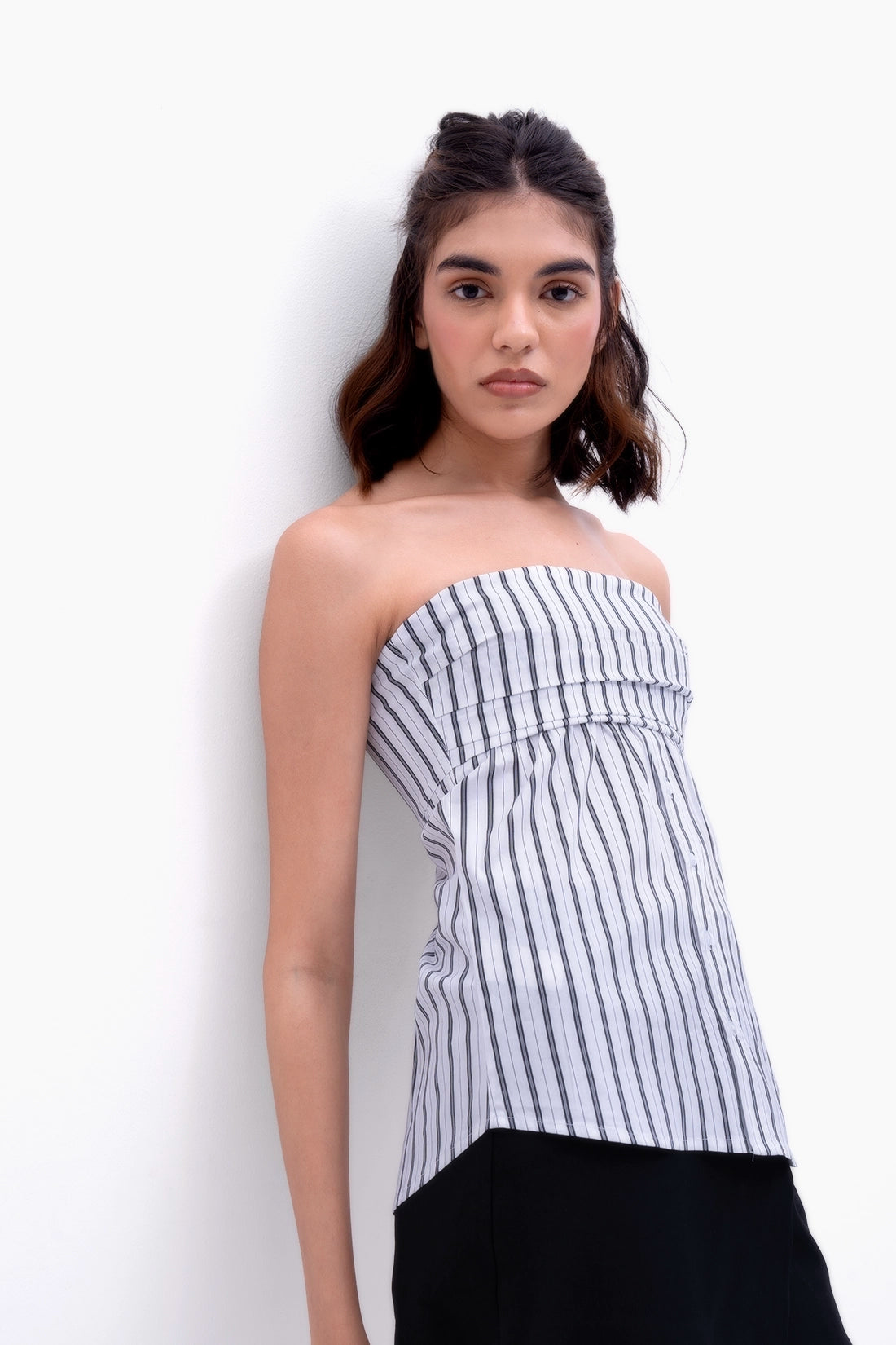 Black Striped Tube Shirt