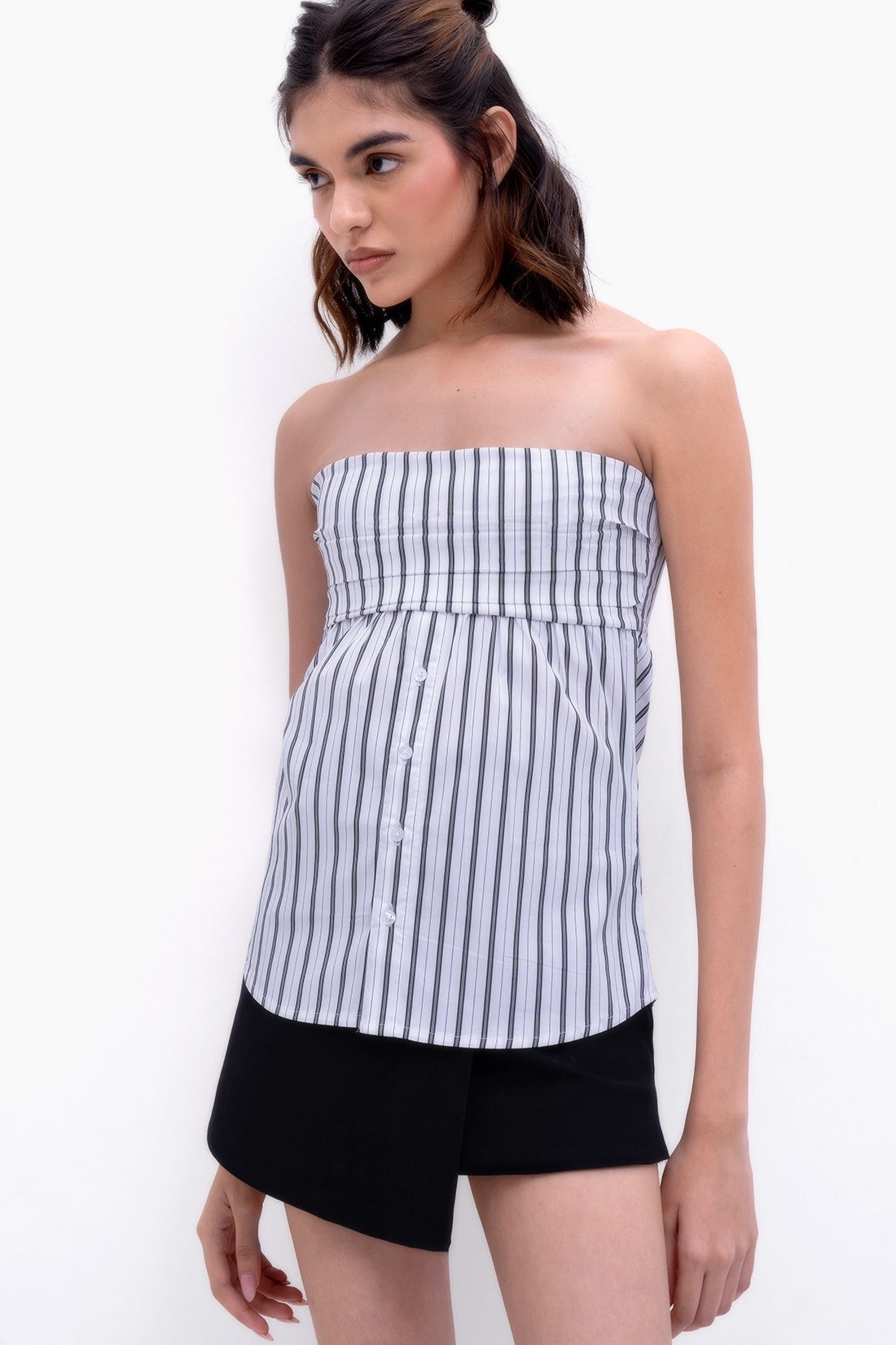Black Striped Tube Shirt