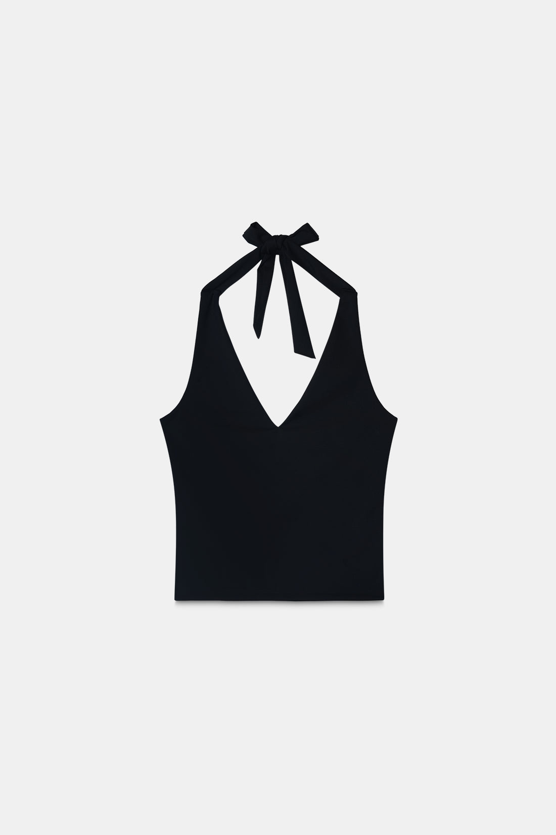 Black Halter-Neck Polyamide Top