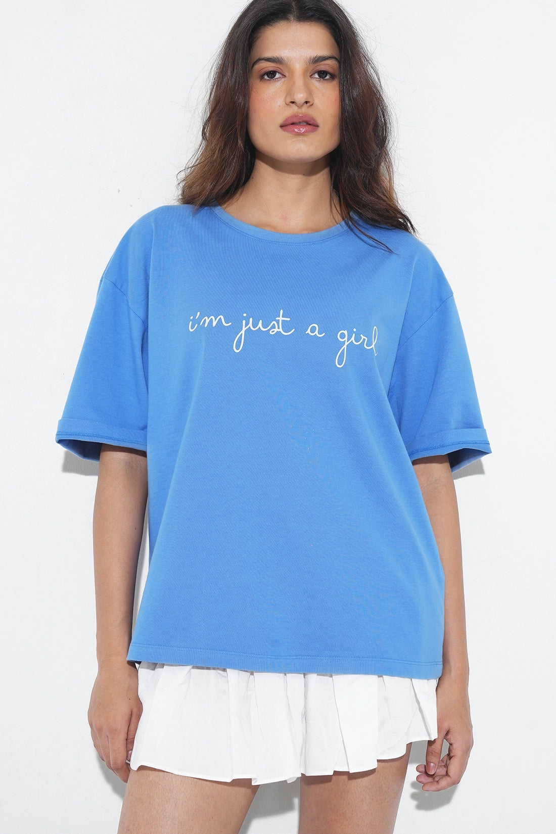 Blue Graphic Oversized T-Shirt
