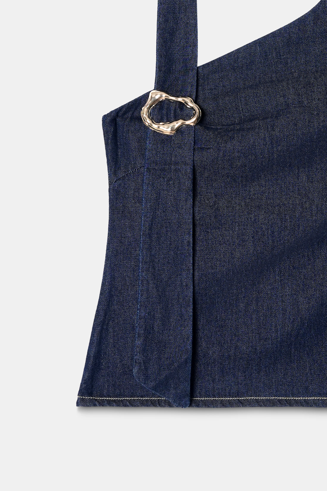 Buckled Denim Top