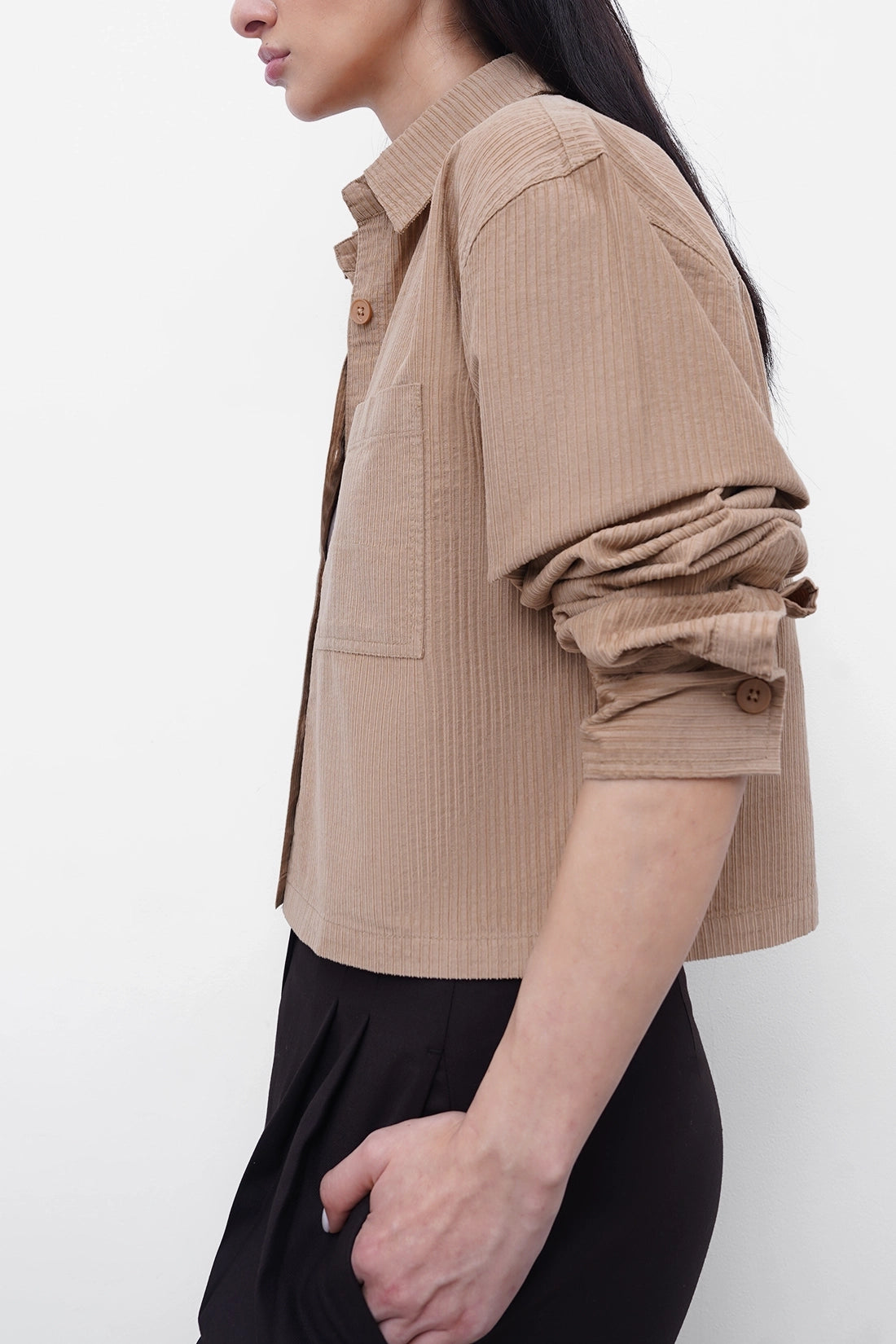 Camel Brown Corduroy Shirt