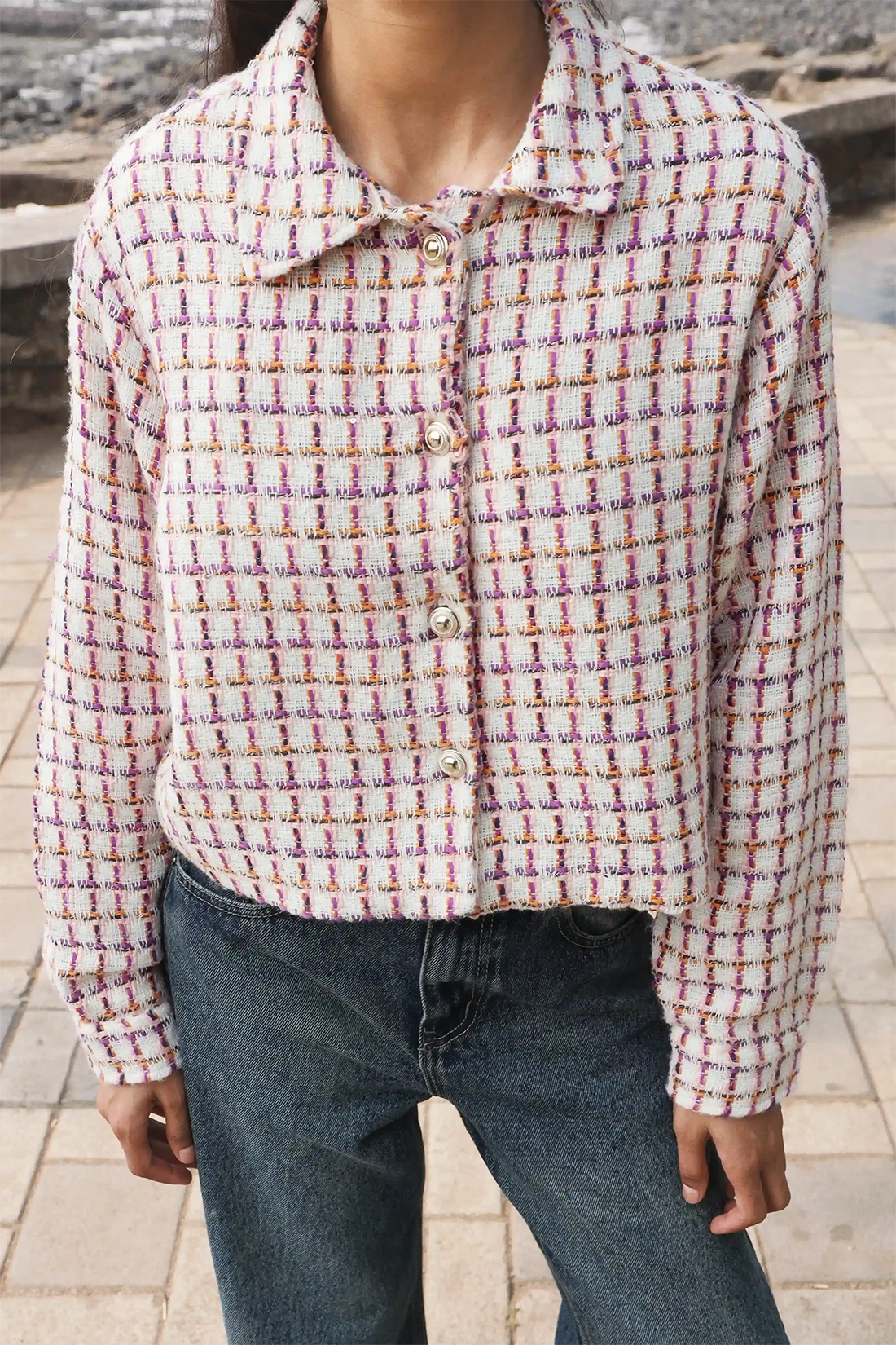Checkered Tweed Jacket