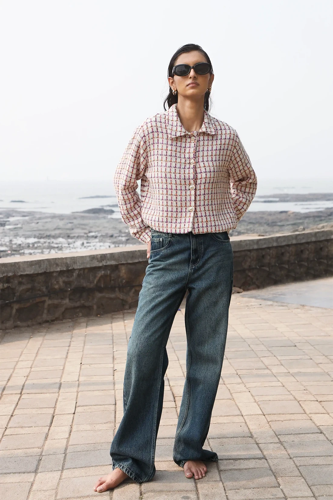 Checkered Tweed Jacket