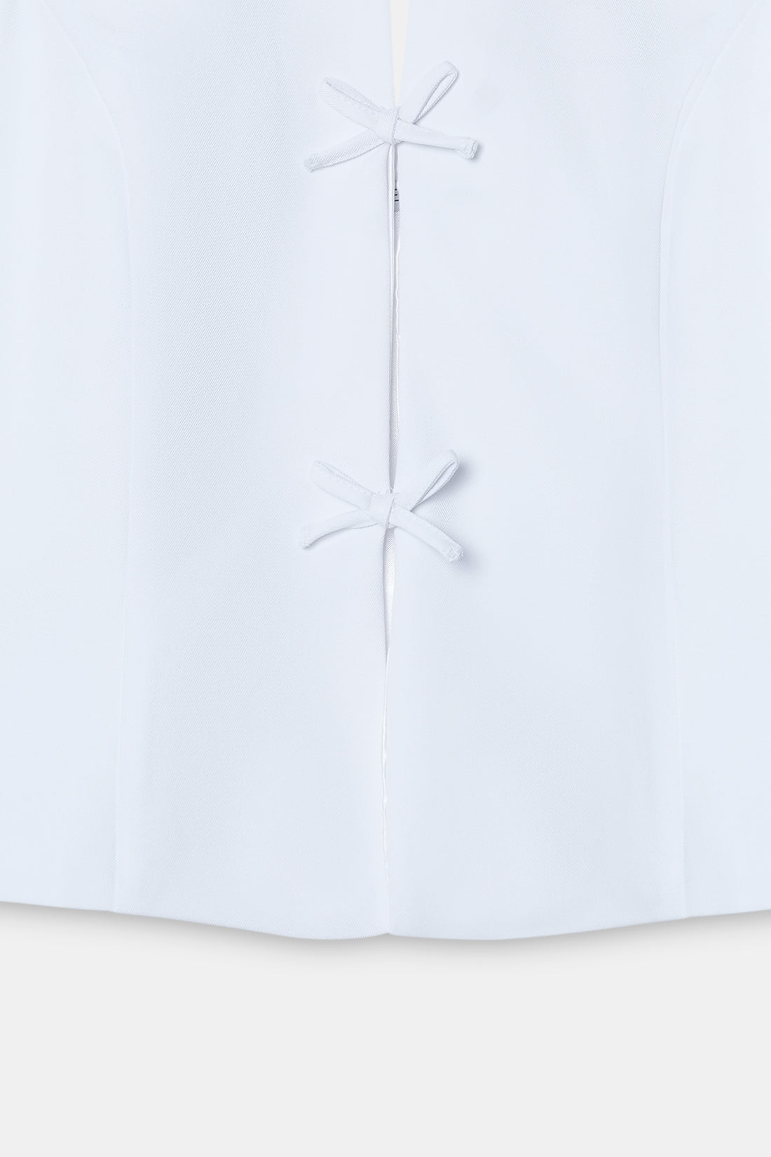 Cut-Out Halter Top with Bows- White
