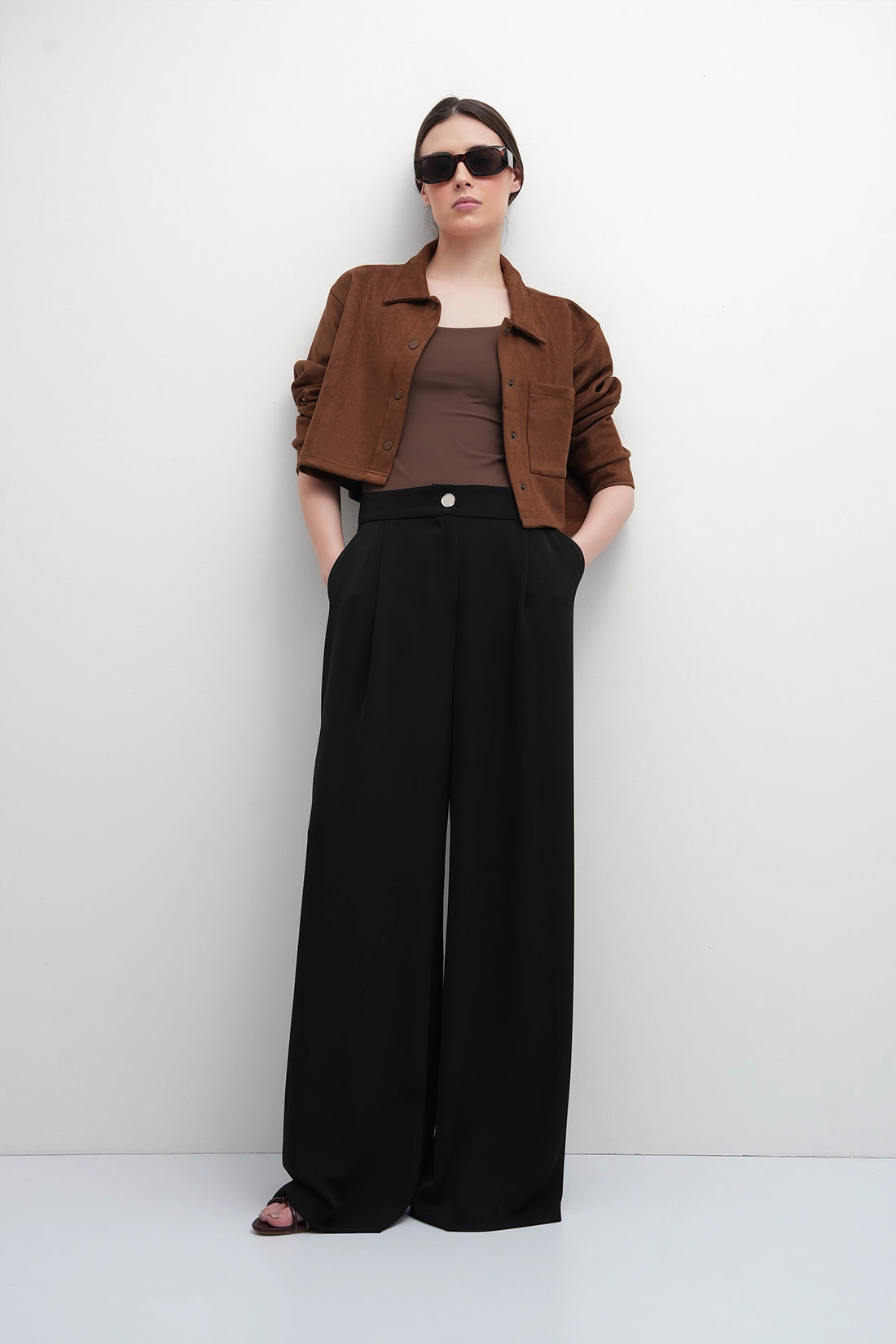 Mocha Taupe Polyamide Tank Top