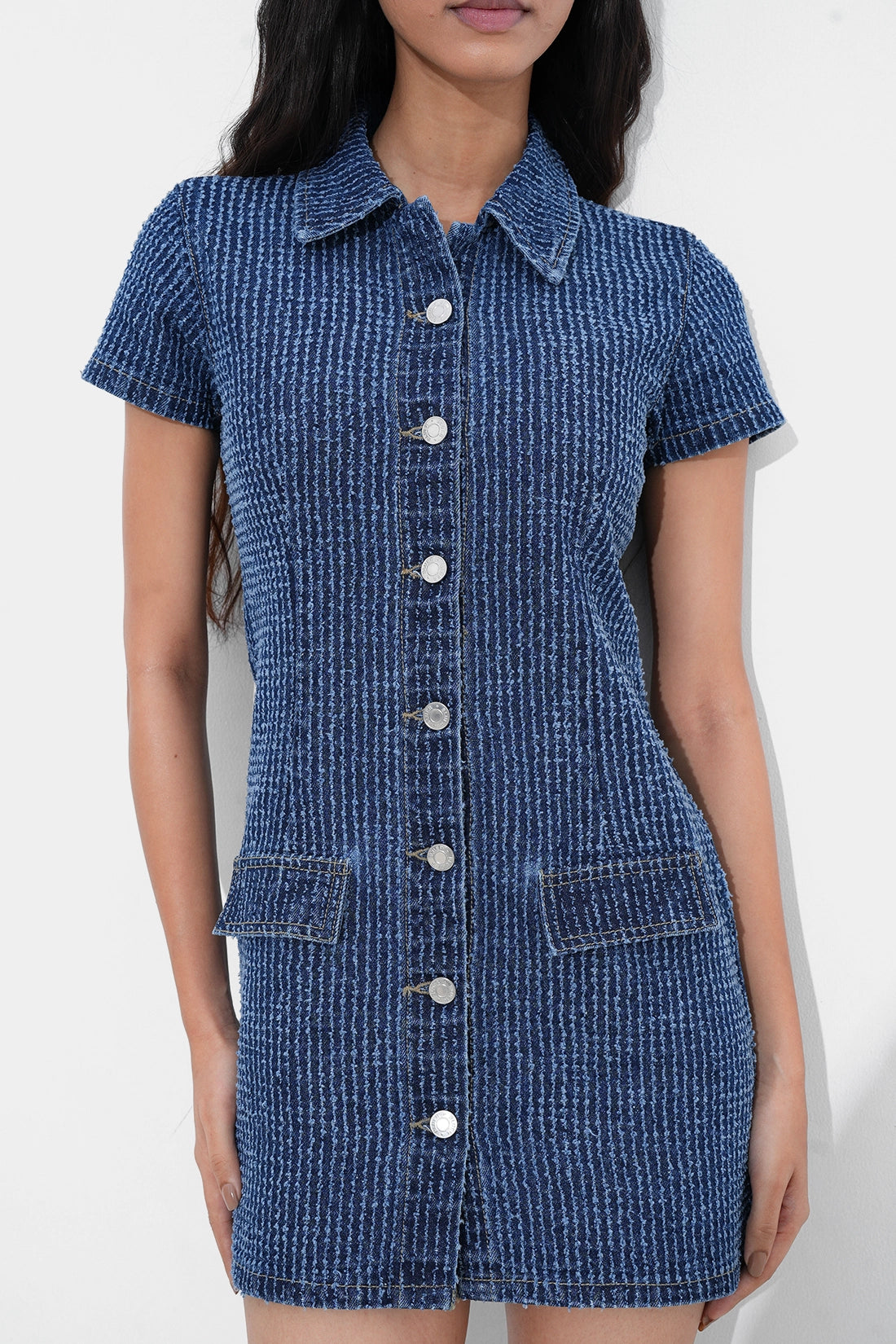 Blue Handwork Denim Dress