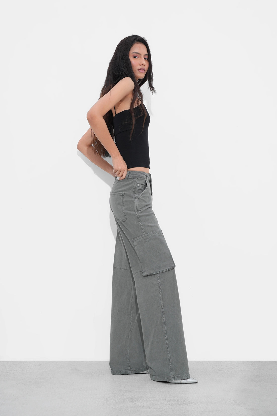 Sage Green Cargo Denim