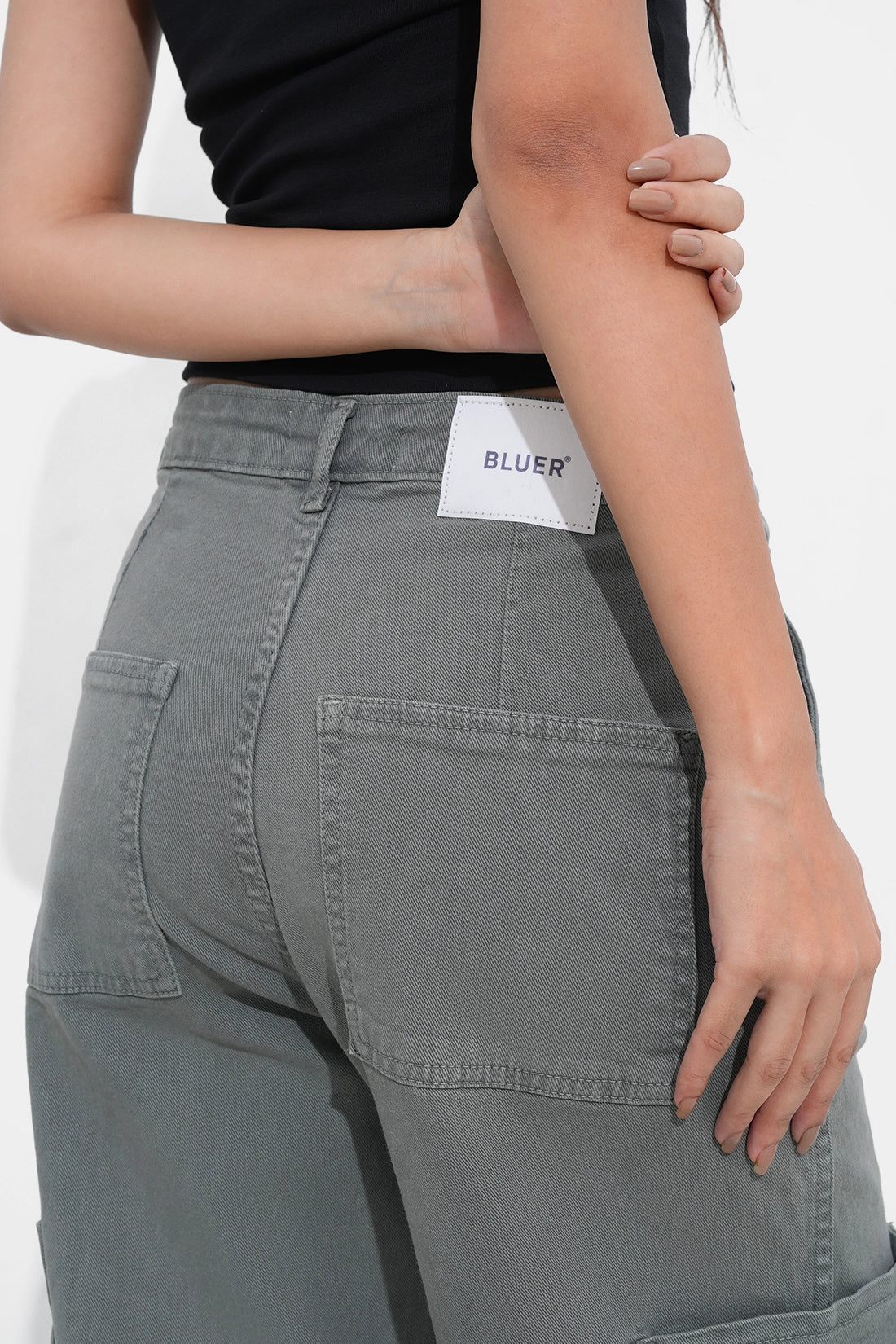 Sage Green Cargo Denim