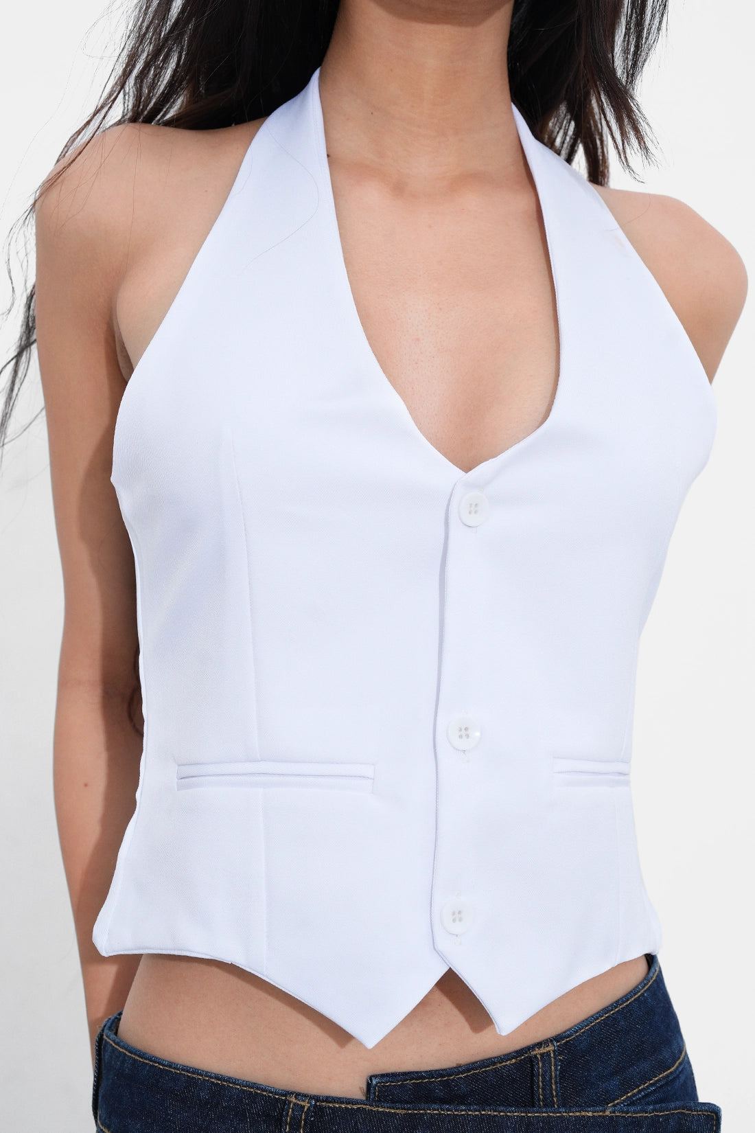 White Halterneck Waistcoat