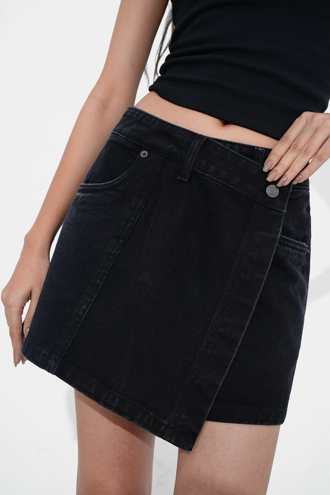 Black Denim Skort