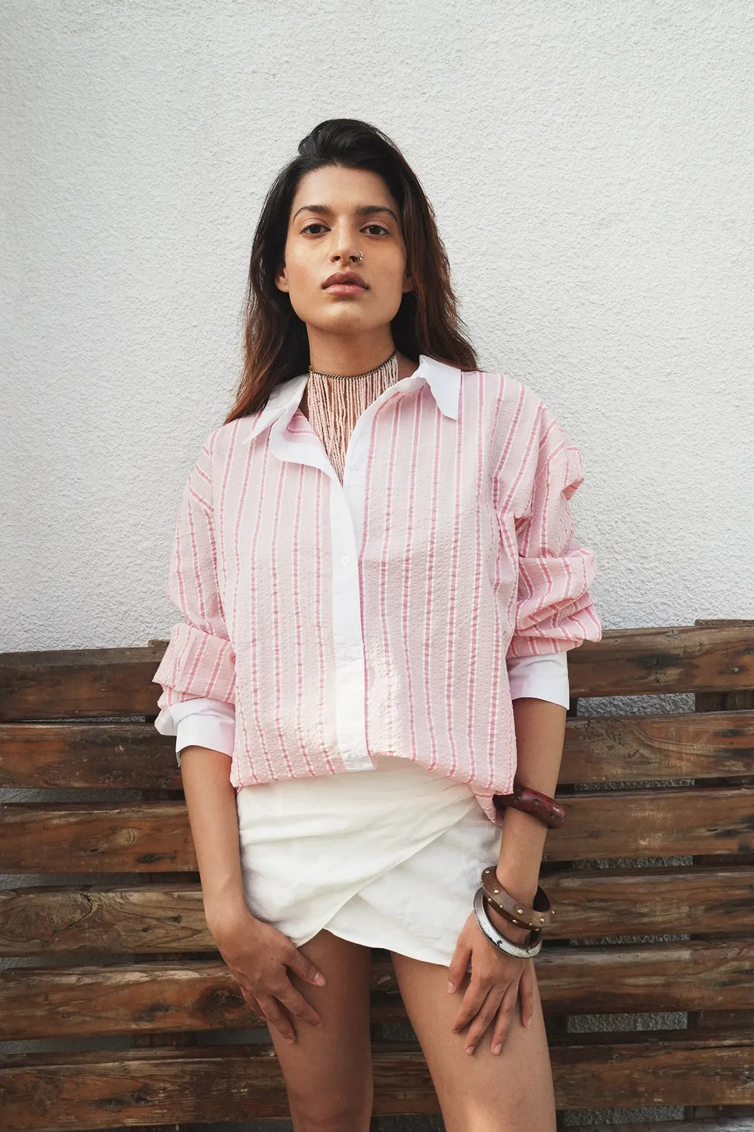 Pink Double Placket Shirt