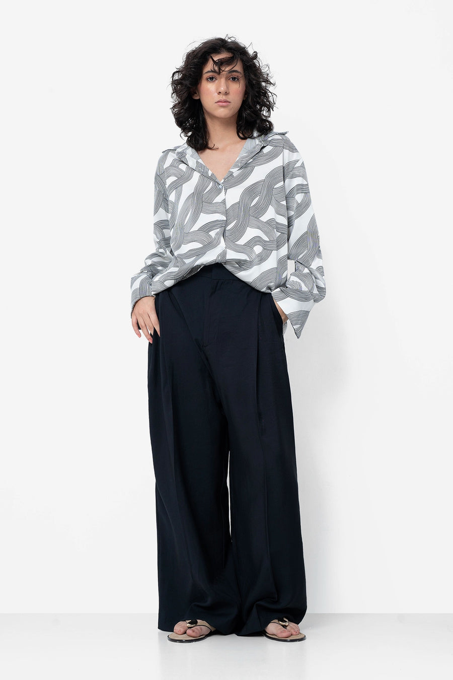 Printed Satin Shirt