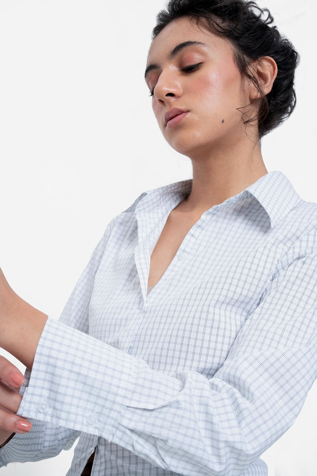 Black Checkered Fitted Shirt