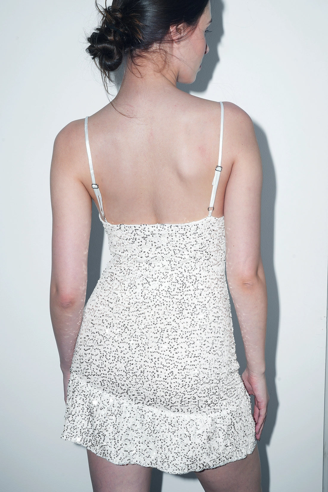 White Sequin Mini Dress