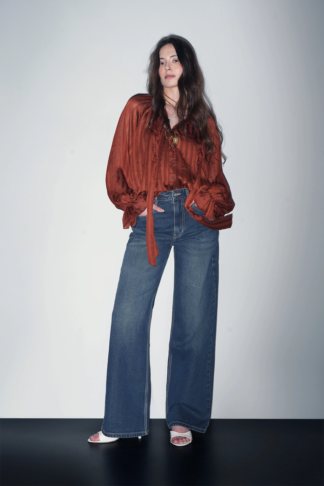 Dark Blue High-Rise Straight Jeans