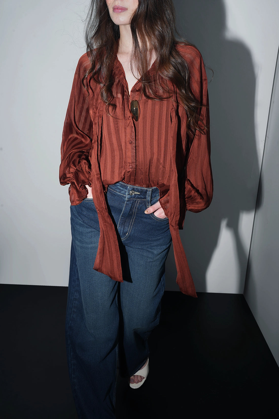 Dark Blue High-Rise Straight Jeans