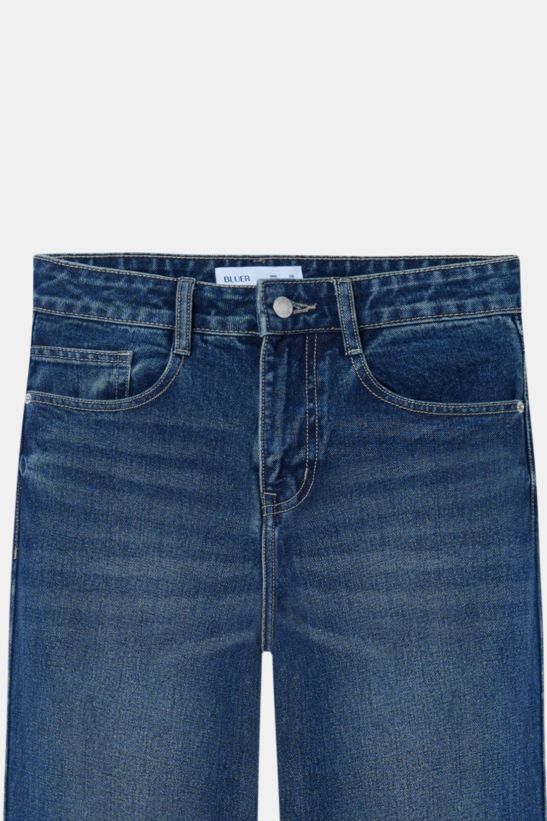 Dark Blue High-Rise Straight Jeans