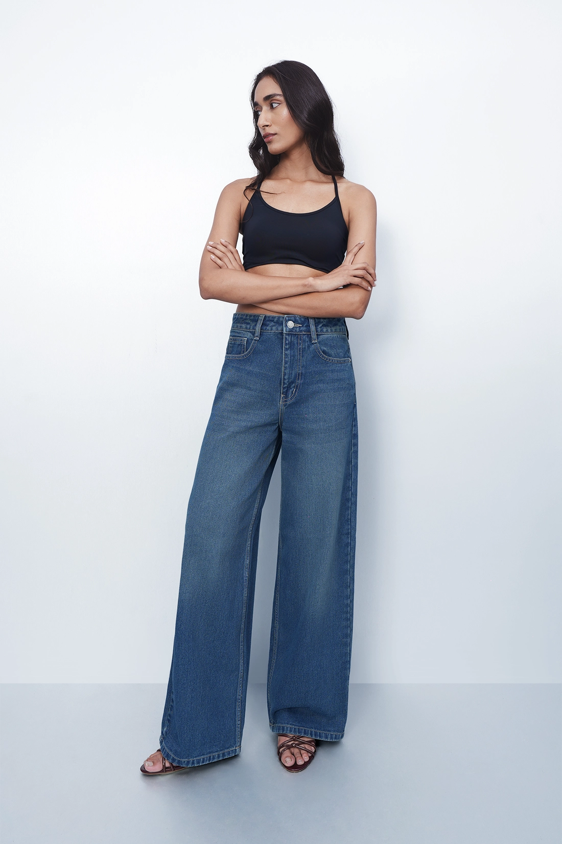 Dirty Wash High-Rise Straight Jeans