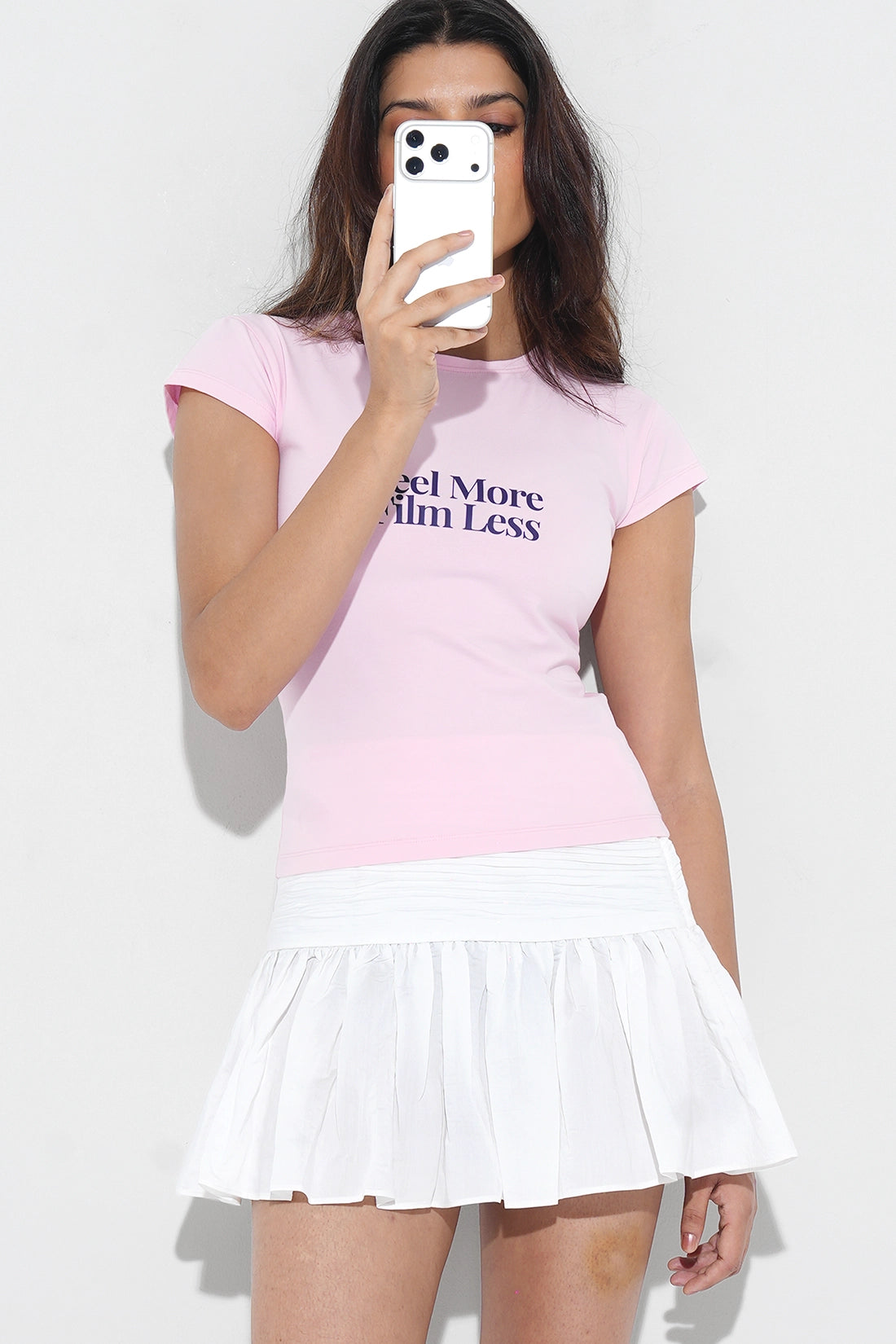 Graphic Fitted Tee- Pink
