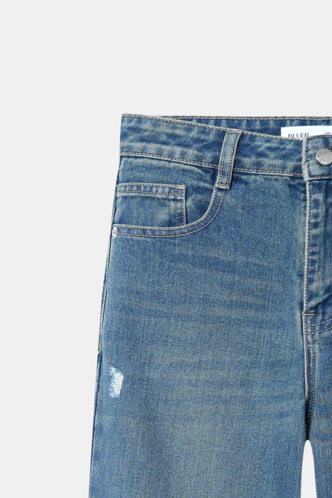 High-Rise Ripped Boyfriend Jeans