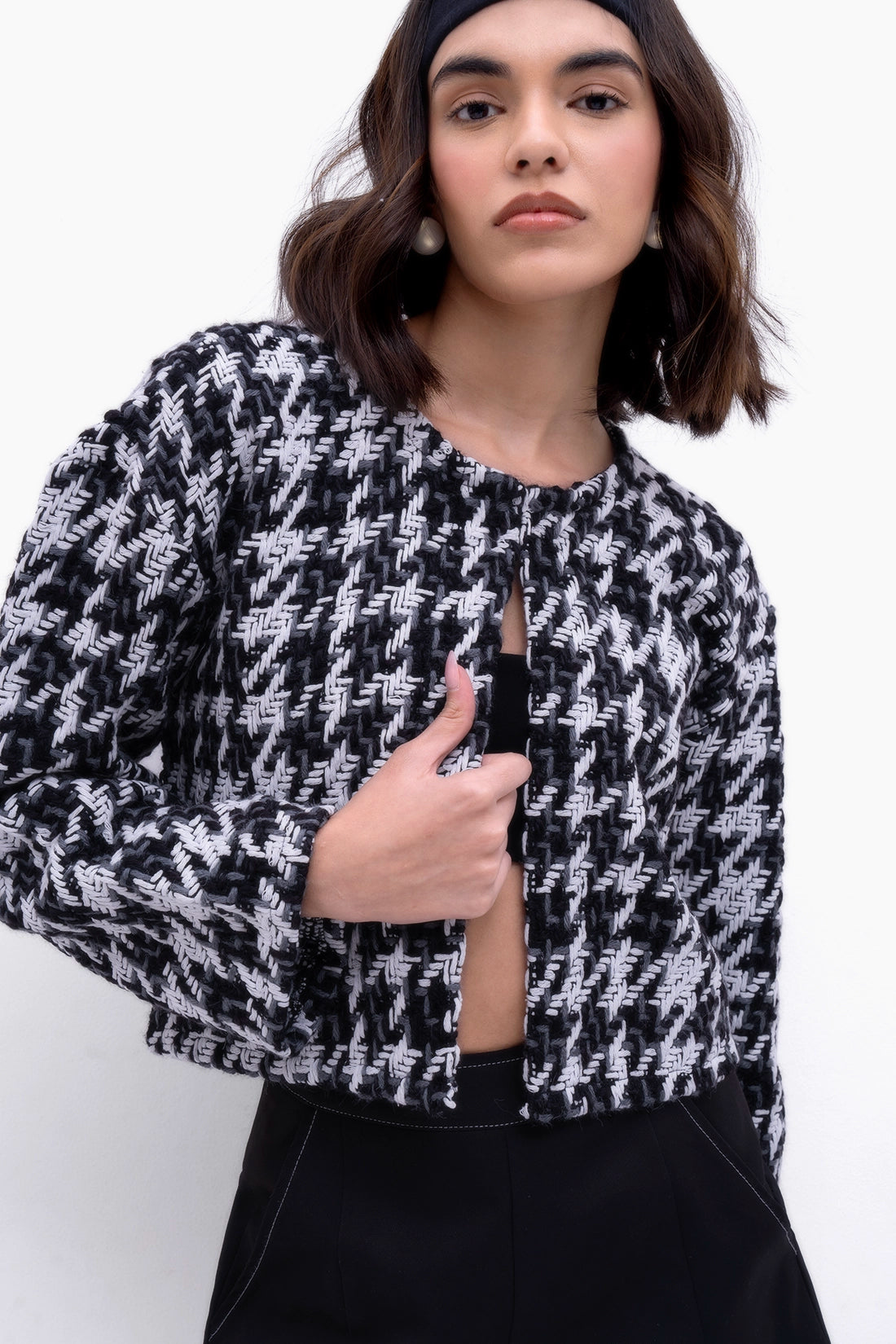 Houndstooth Tweed Jacket