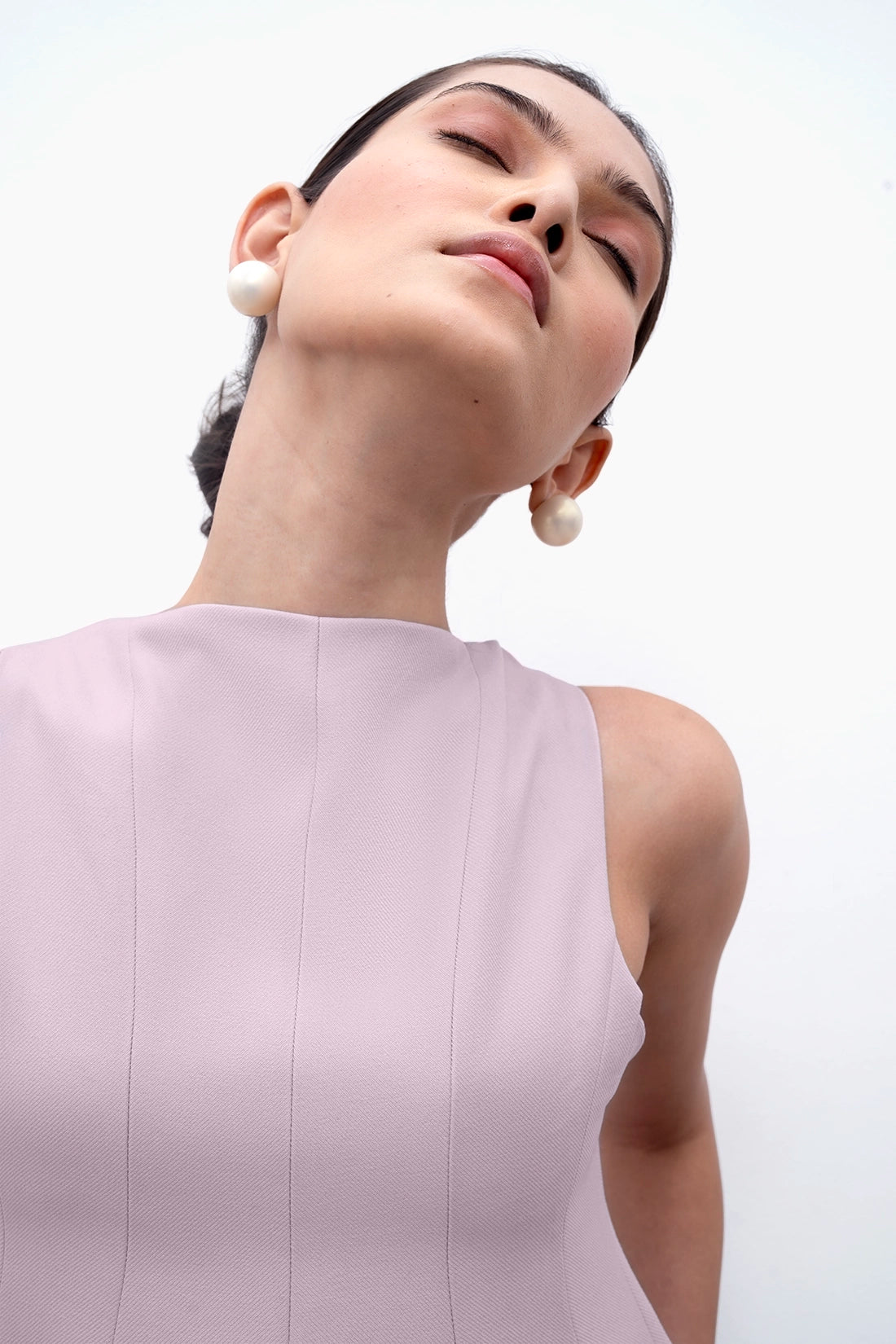 Lilac Panelled Peplum Top