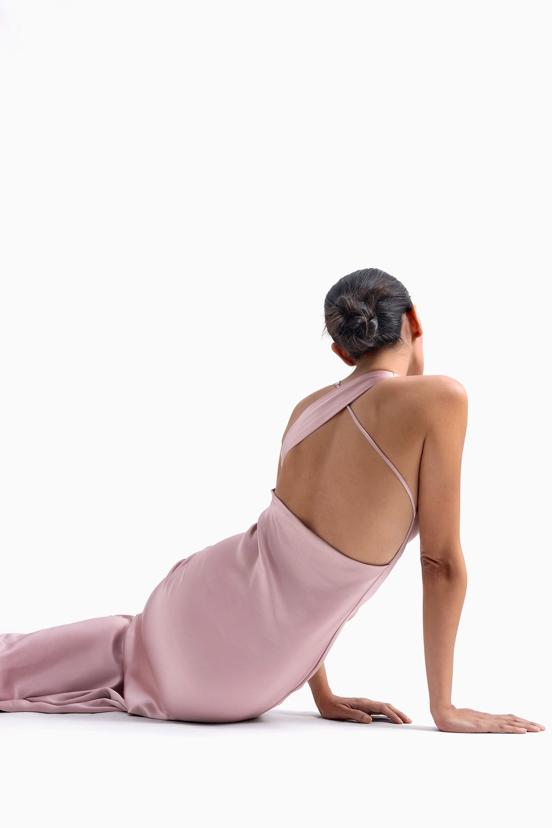 Pink Satin Long Dress