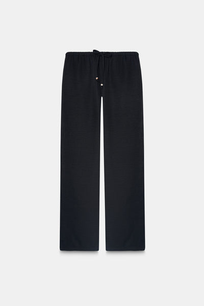 Pull-On Drawstring Trouser- Black