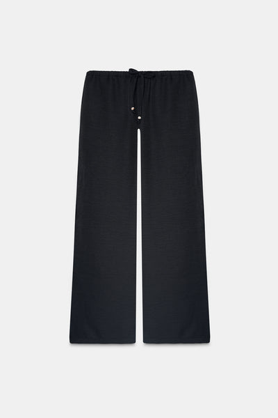 Pull-On Drawstring Trouser- Black