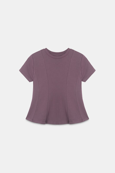 Purple Taupe Peplum Top