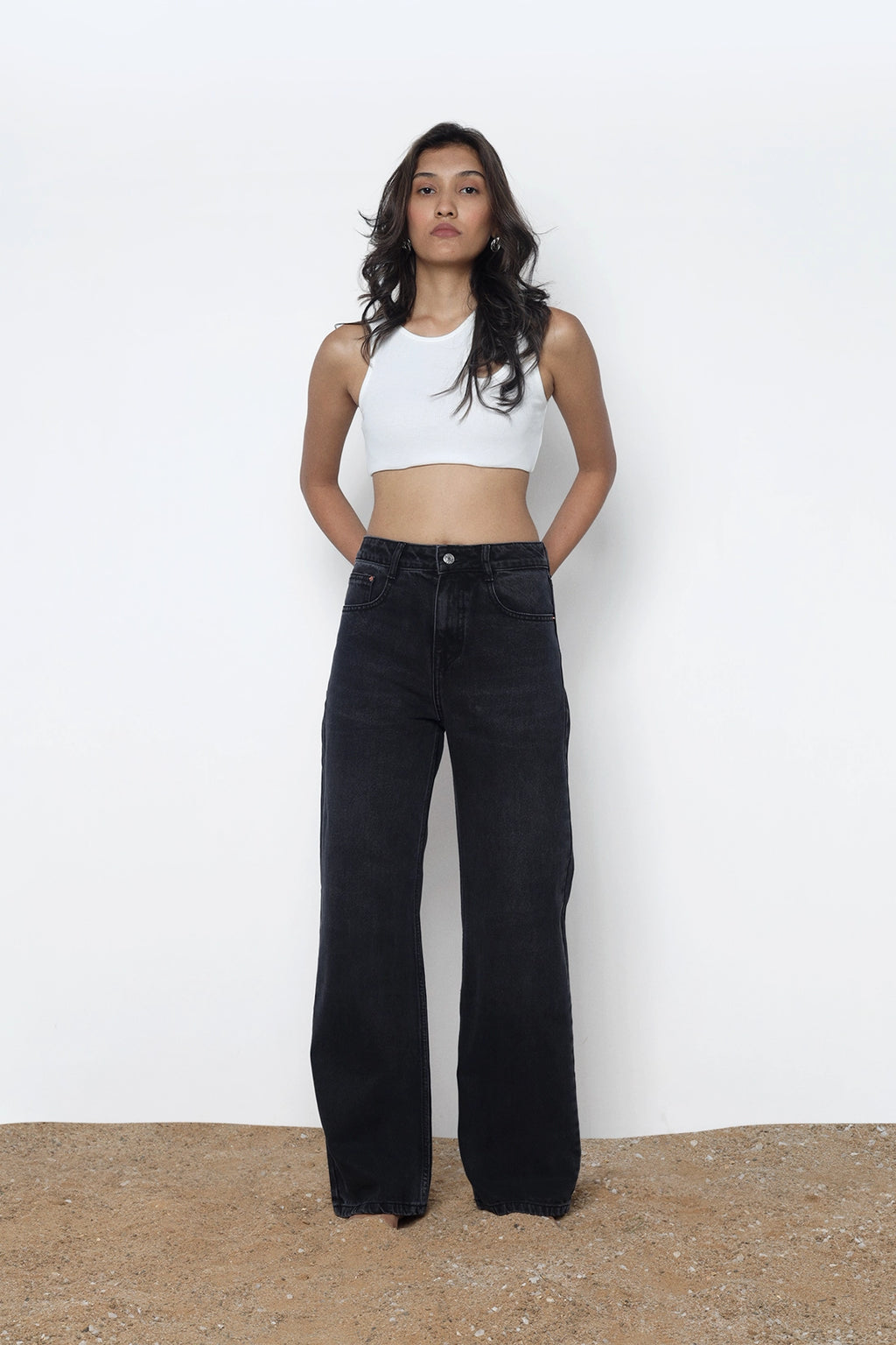 Black Straight Fit Trousers