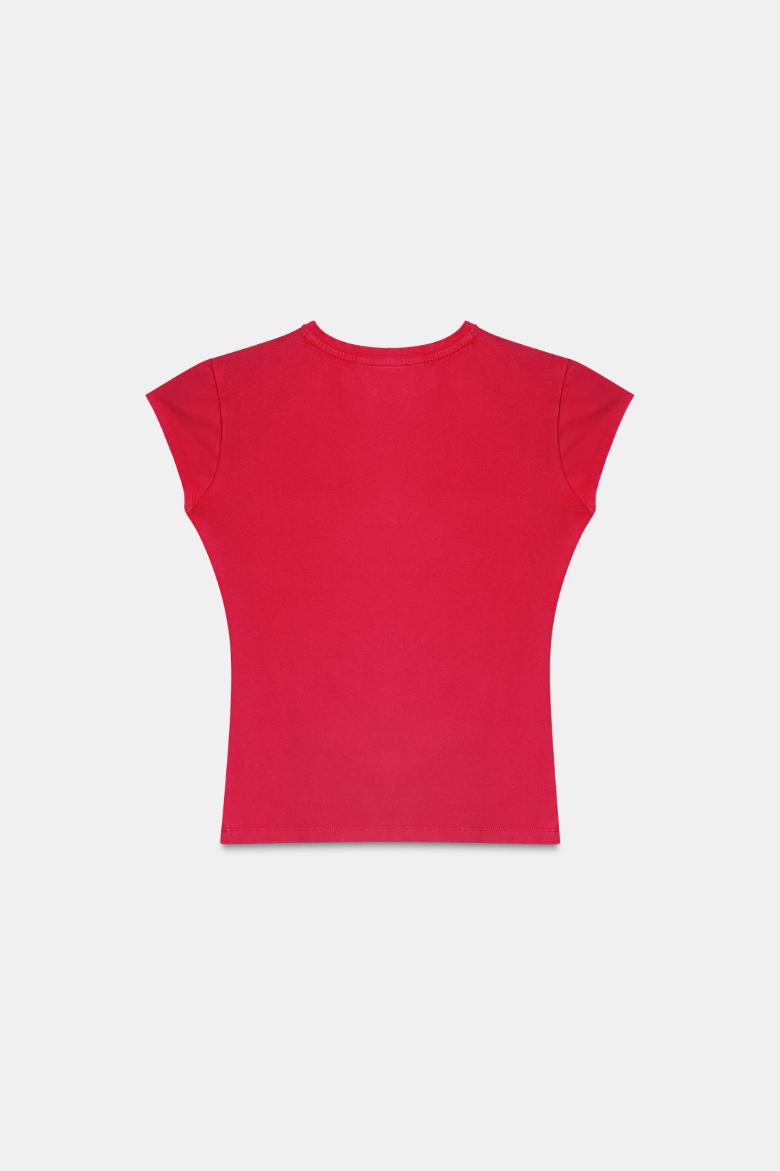 Red Acid Wash Fitted T-Shirt