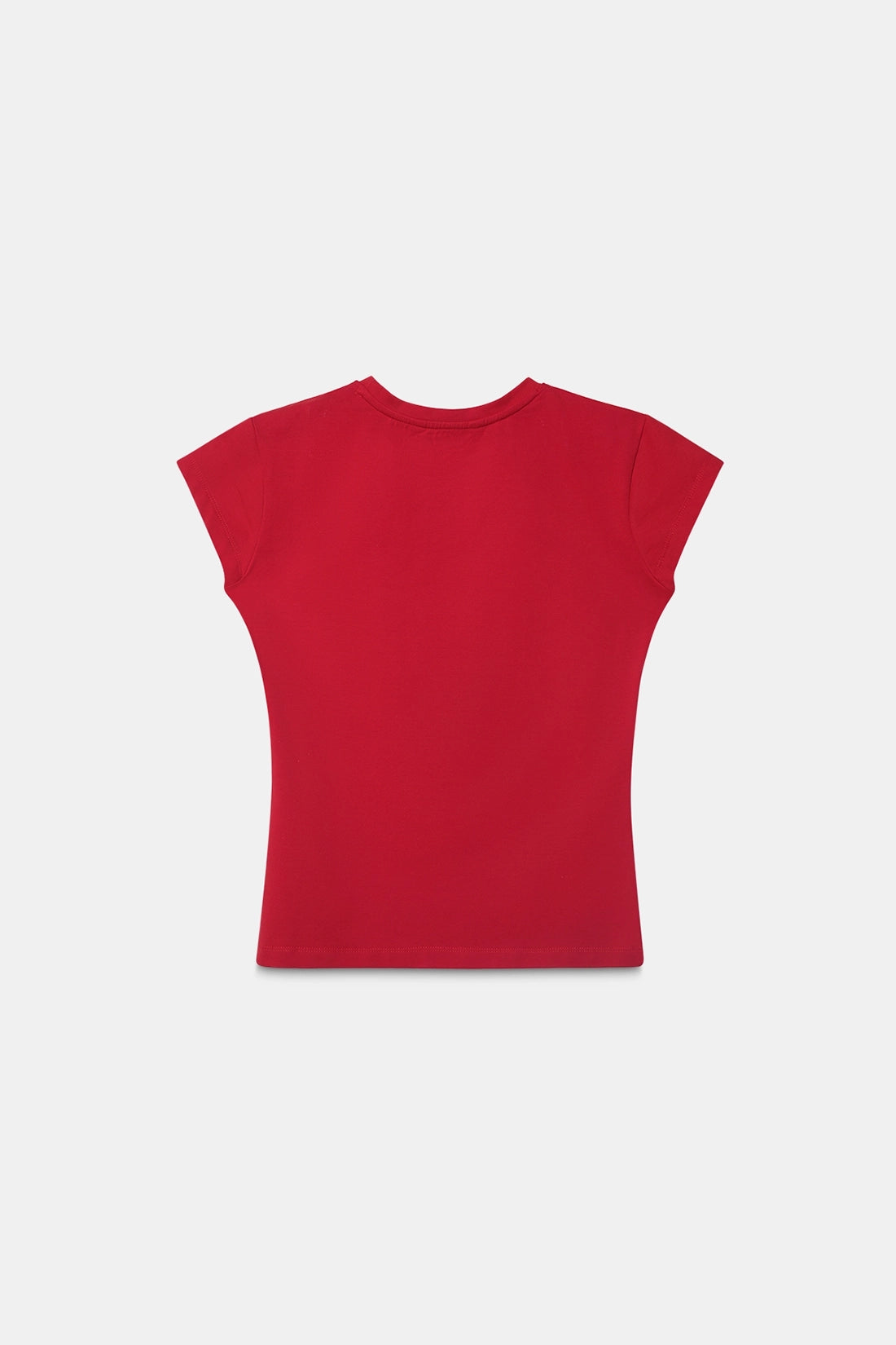 Red Solid Fitted T-Shirt