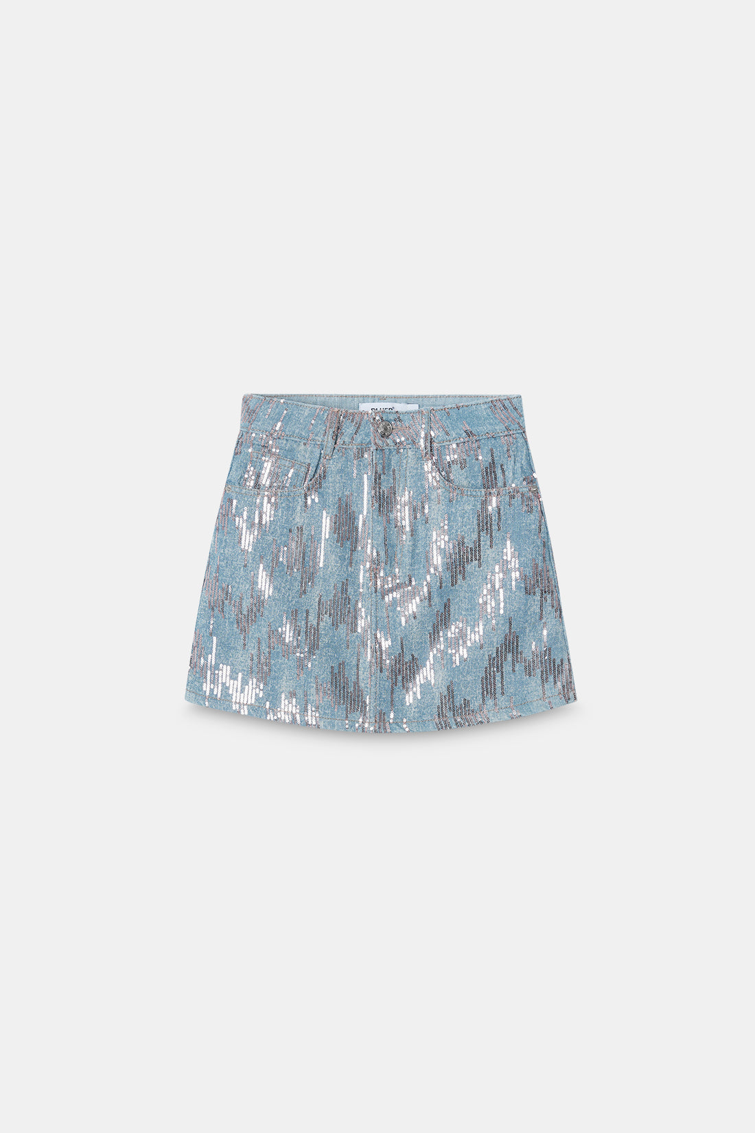 Rose Gold Sequin Denim Skirt