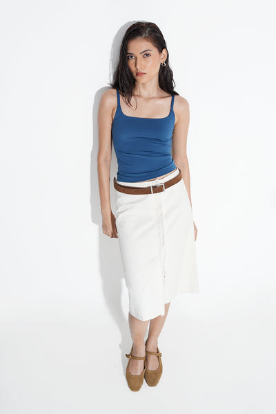 Teal Strappy Polyamide Top