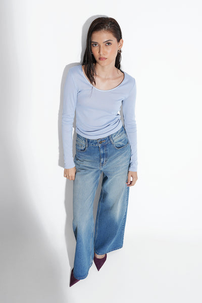 Tinted High-Rise Wide Jeans