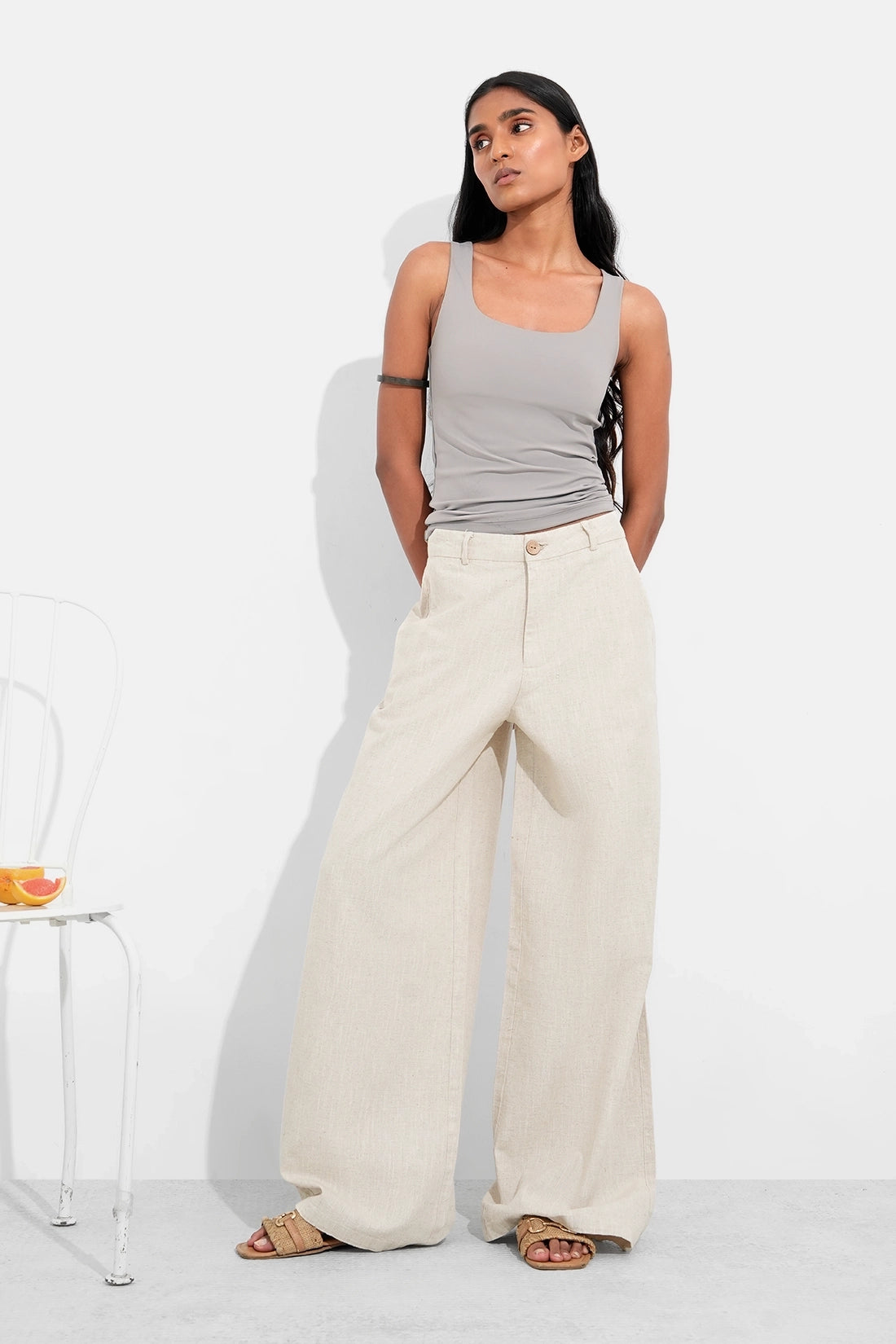 Grey Polyamide Tank Top