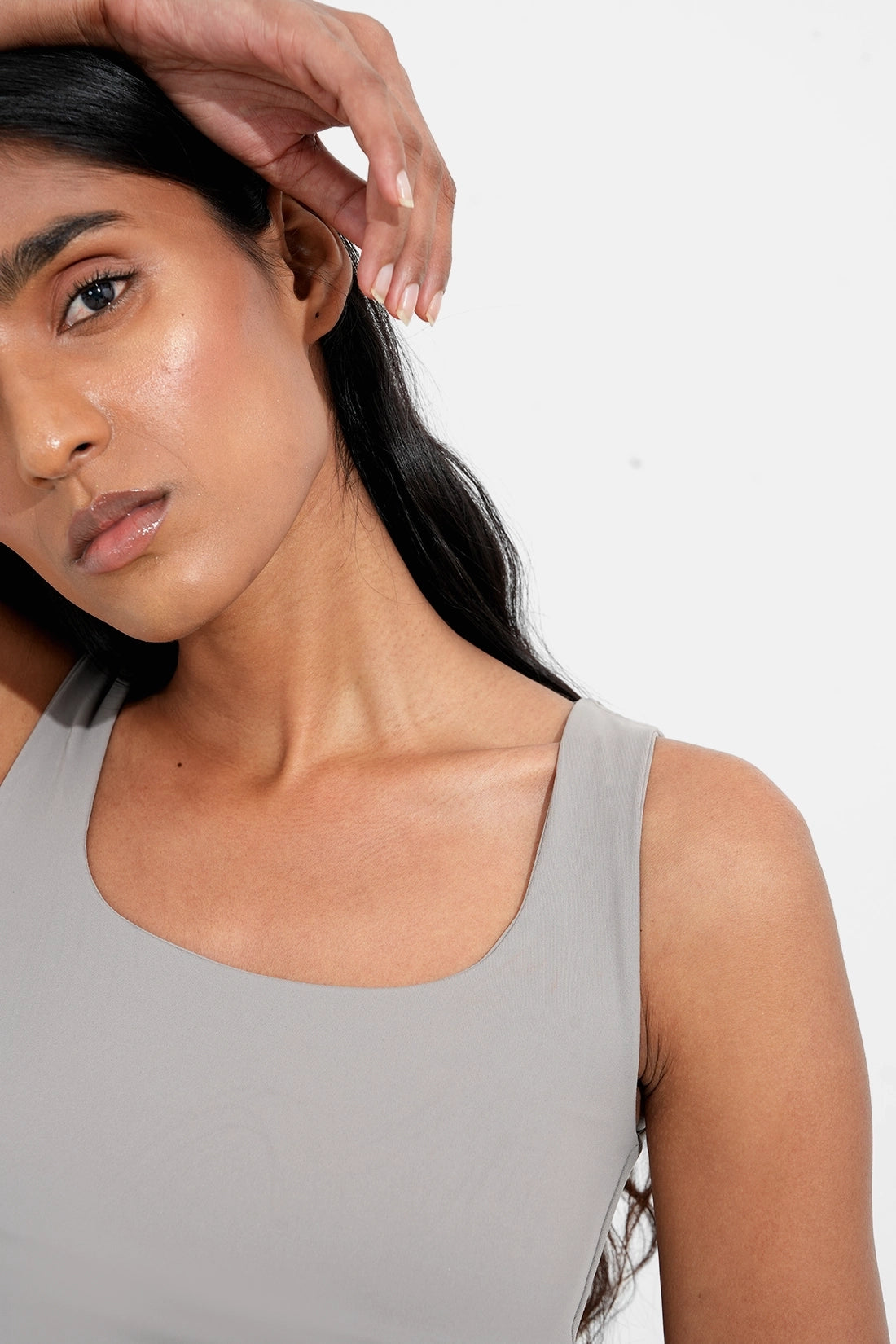 Grey Polyamide Tank Top