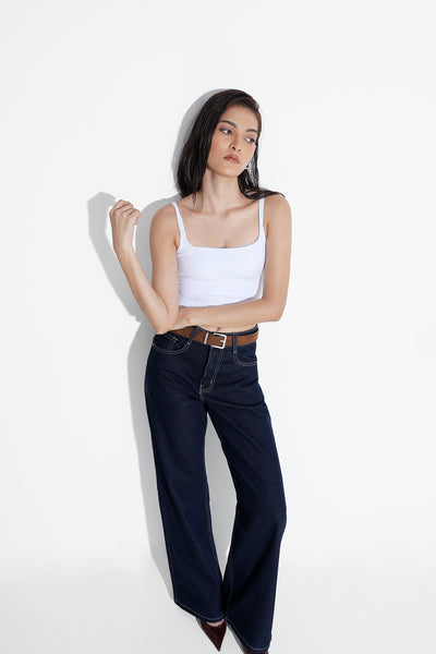 White Strappy Polyamide Top