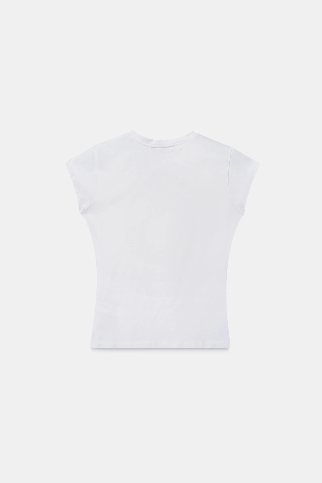 White Solid Fitted T-Shirt