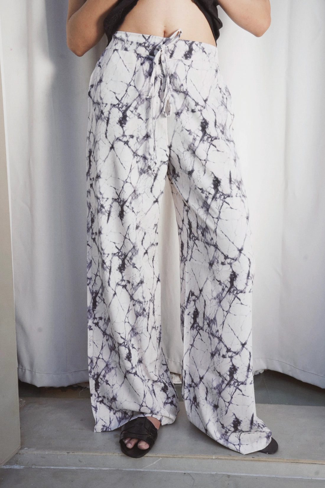 Marble Print High Waist Pants