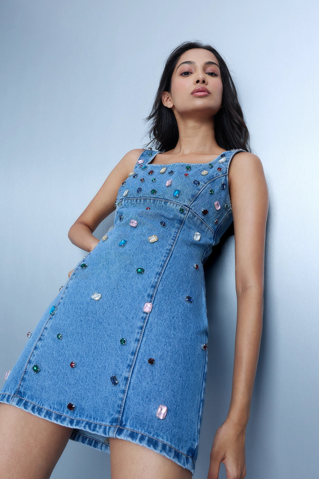 Handcrafted Gemstone Mini Dress