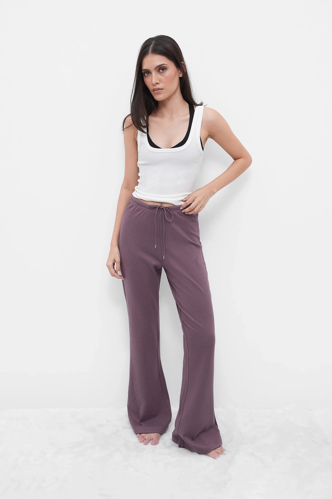 Mauve Flared Joggers